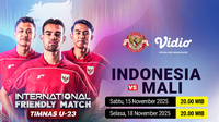 Live Streaming Timnas Indonesia U-23 vs Mali U-23  Eksklusif di Vidio